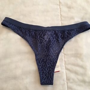 La Perla Studio Elodie Thong Navy M NWT